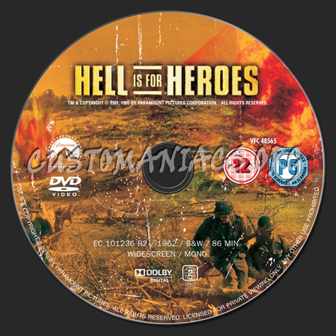 Hell is For Heroes dvd label