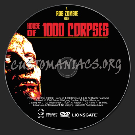 House of 1000 Corpses dvd label