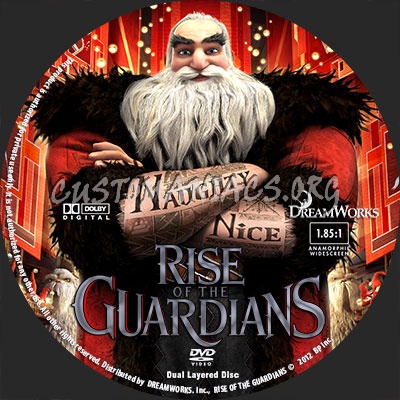 Rise of the Guardians dvd label