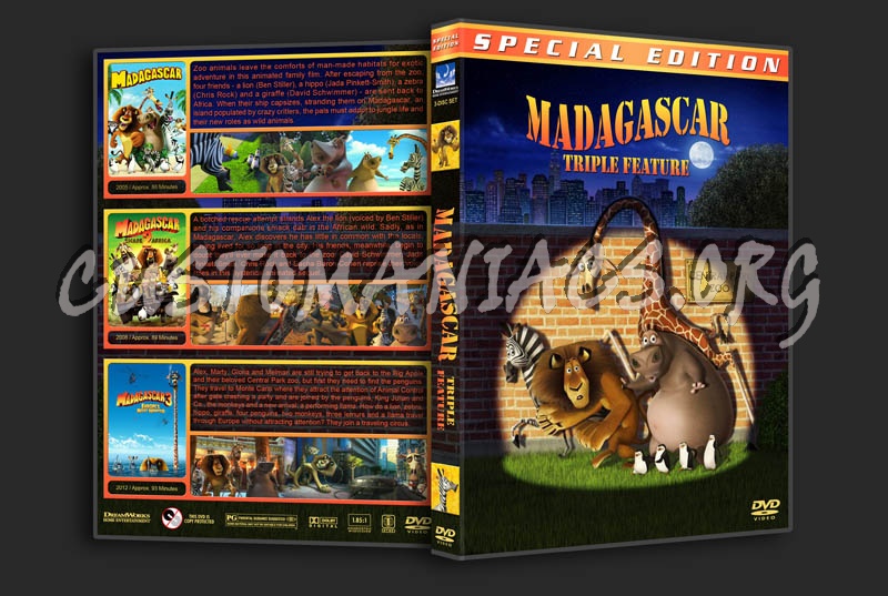Madagascar Triple Feature dvd cover