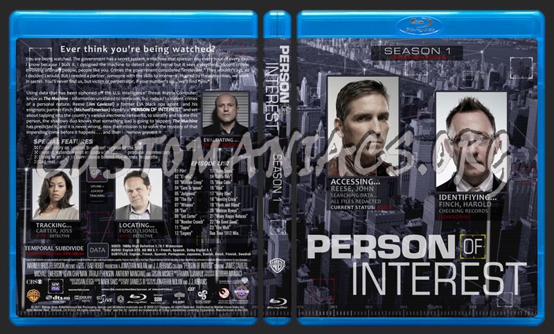 Person Of Interest - Season 1 blu-ray cover