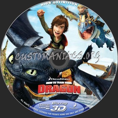 How To Train Your Dragon 3D blu-ray label