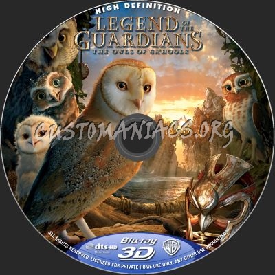 Legend Of The Guardians - The Owls Of Ga'Hoole 3D blu-ray label