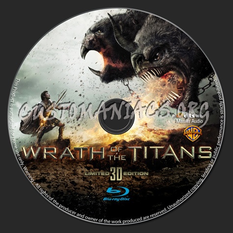 Wrath of the Titans 3D blu-ray label