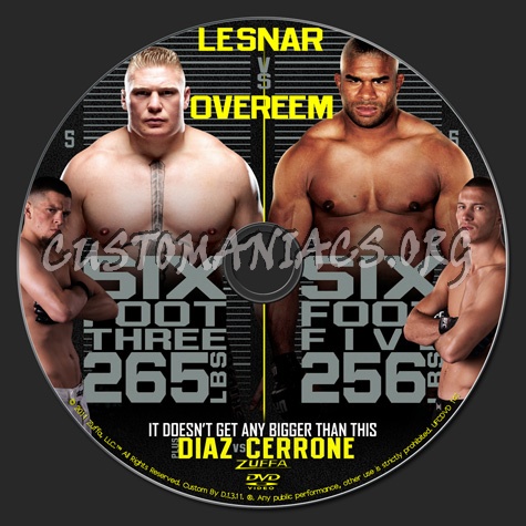 UFC 141 Lesnar vs Overeem dvd label