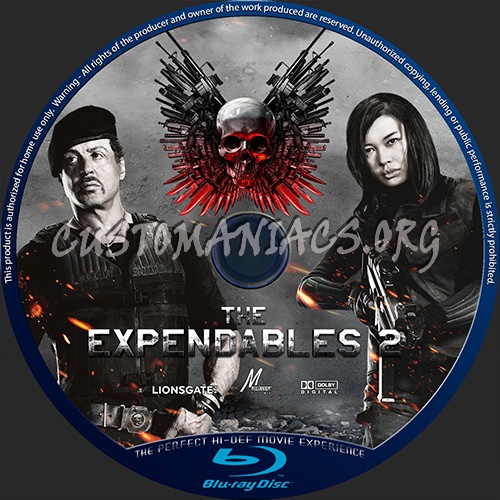 The Expendables 2 blu-ray label