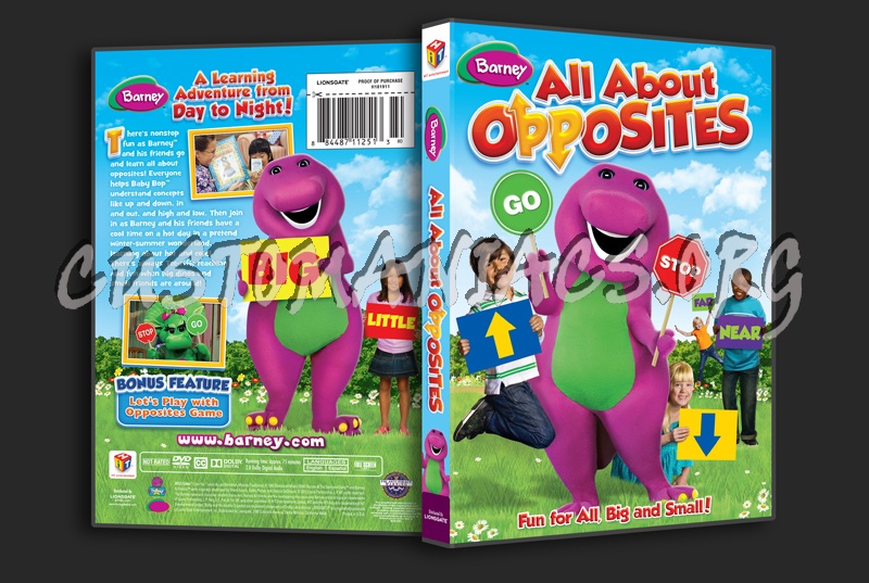 Barney All About Opposites dvd cover