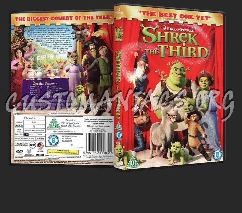 Shrek The Third: Shrek 3 dvd cover