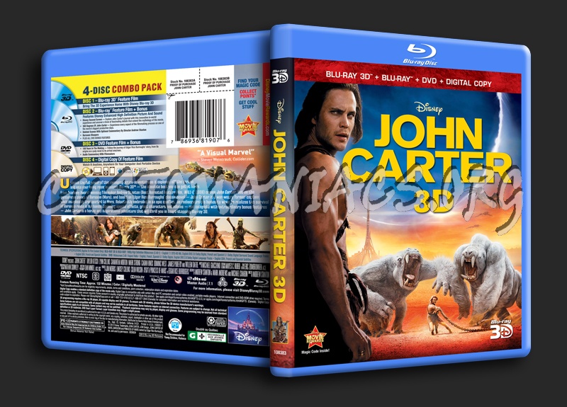 John Carter 3D blu-ray cover