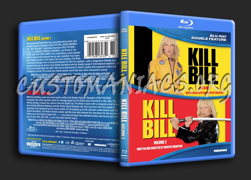 Kill Bill Volume 1&2 blu-ray cover