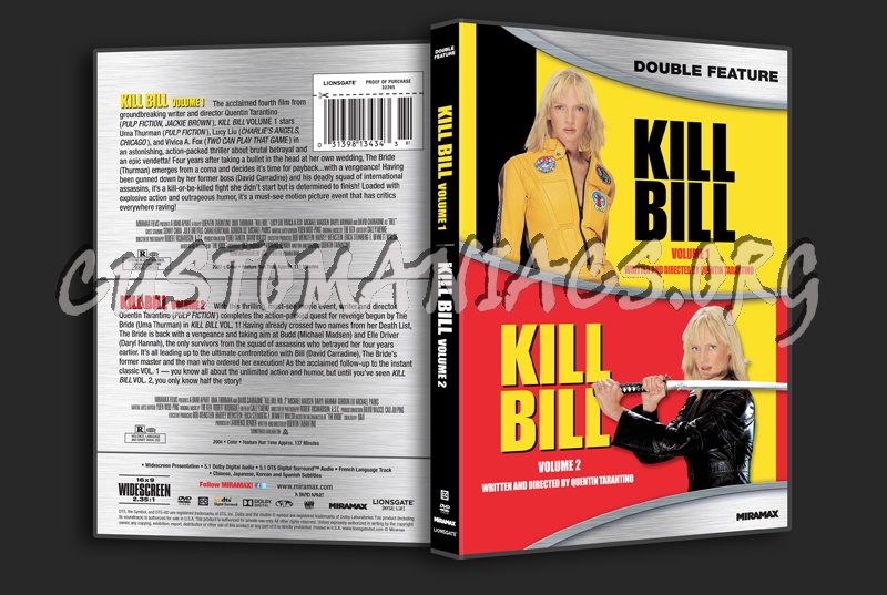 Kill Bill Volume 1&2 dvd cover