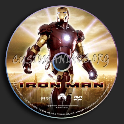 Iron Man dvd label