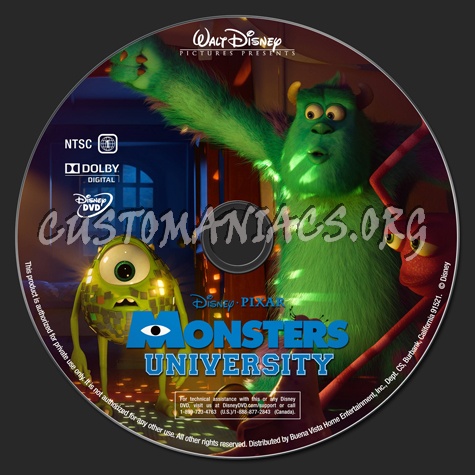 Monsters University dvd label