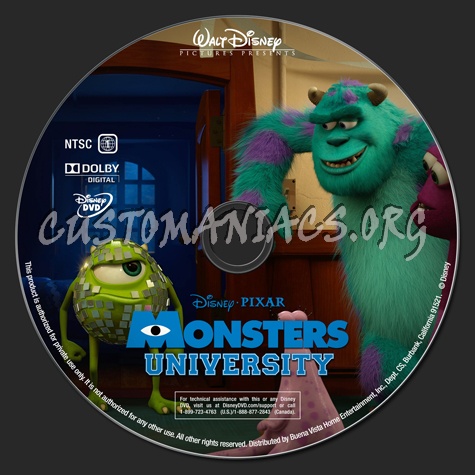 Monsters University dvd label