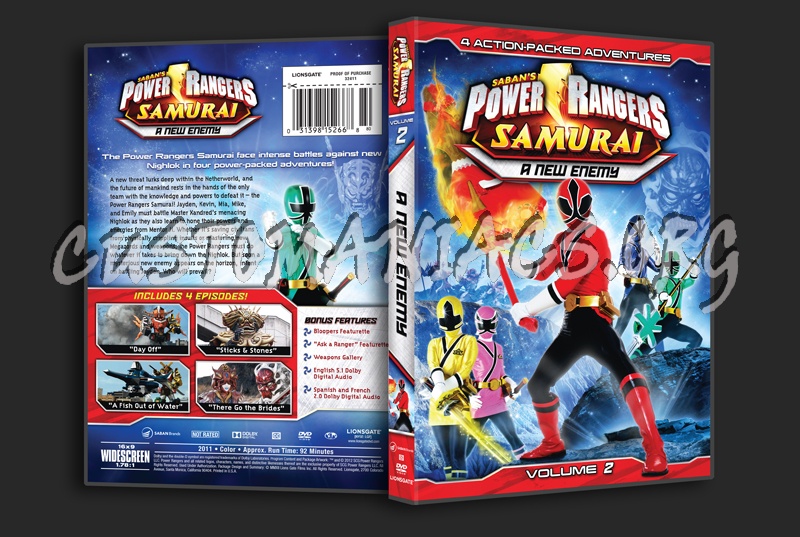 Power Rangers Samurai - A New Enemy- Volume 2 dvd cover