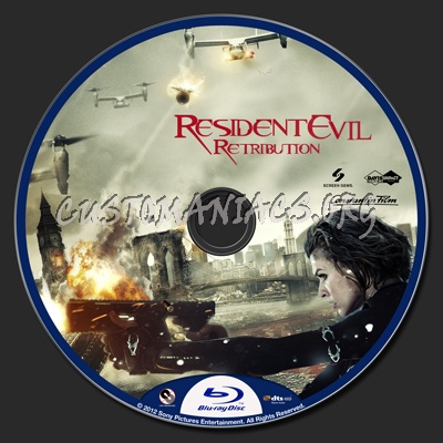 Resident Evil Retribution blu-ray label