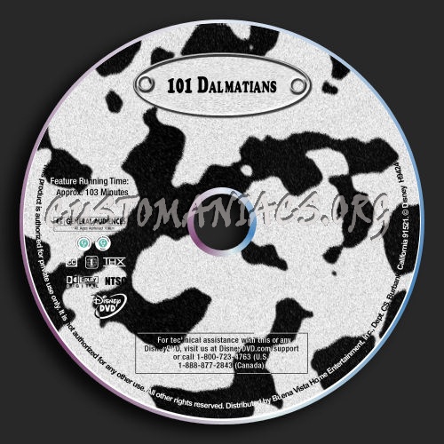 101 Dalmatians dvd label