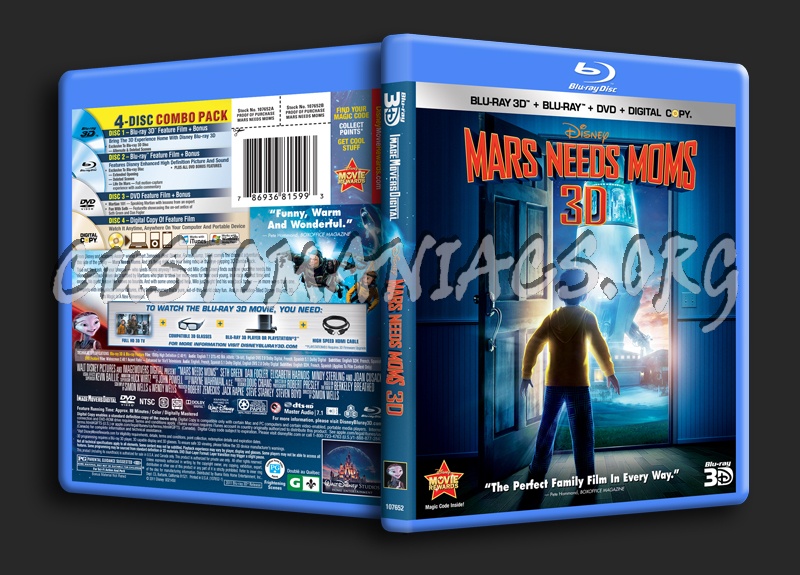 Mars Needs Moms 3D blu-ray cover