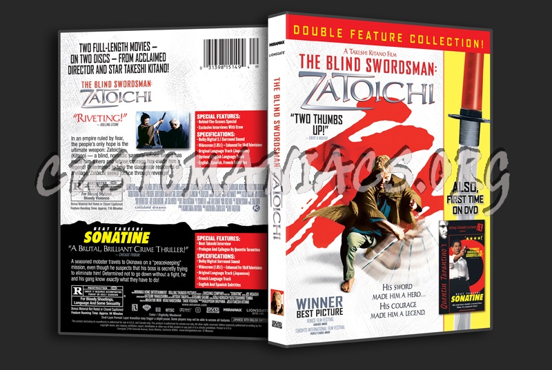The Blind Swordsman: Zatoichi dvd cover