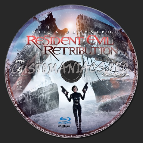 Resident Evil Retribution blu-ray label