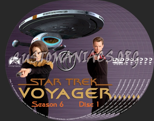 Star Trek Voyager Season 6 dvd label