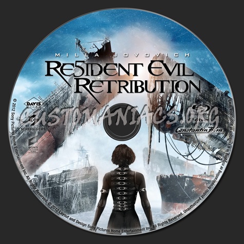 Resident Evil Retribution blu-ray label