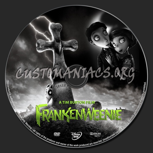 Frankenweenie dvd label
