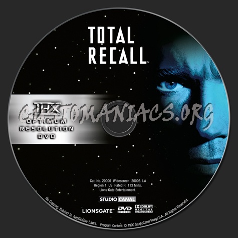 Total Recall dvd label