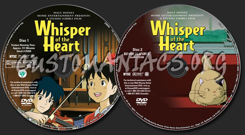 Whisper of the Heart dvd label