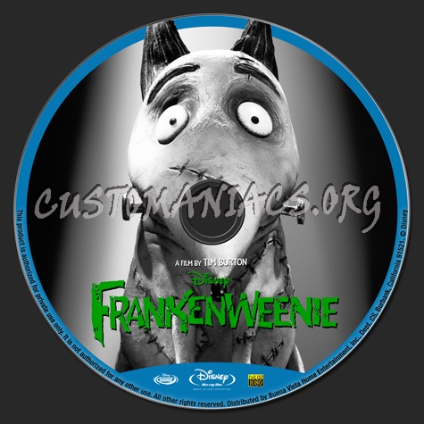 Frankenweenie blu-ray label