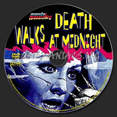 Death Walks at Midnight dvd label