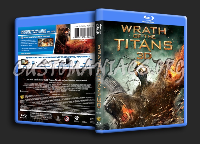 Wrath of the Titans 3D blu-ray cover