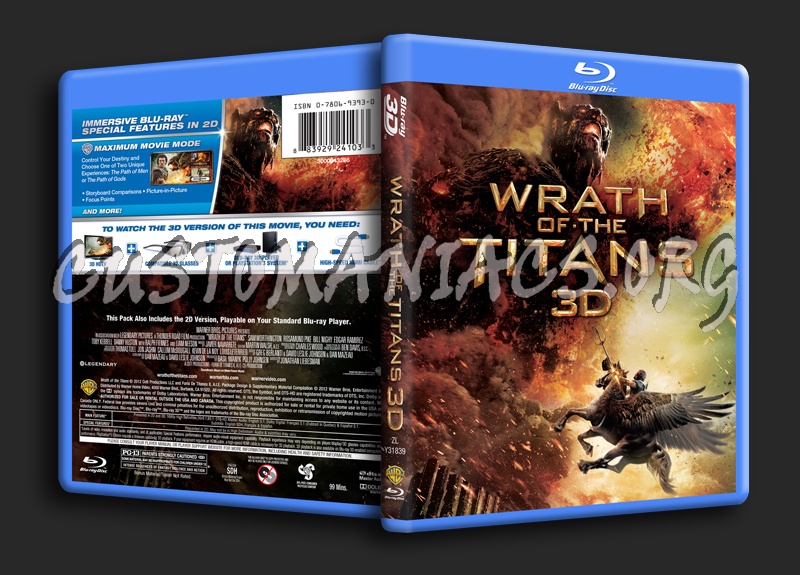 Wrath of the Titans 3D blu-ray cover