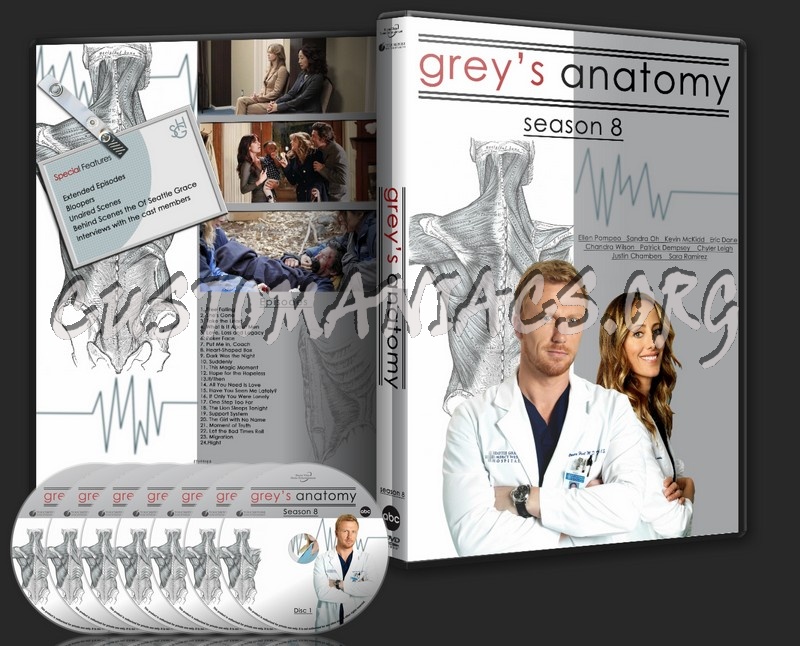 Grey's Anatomy Season 8 Single Amaray dvd cover