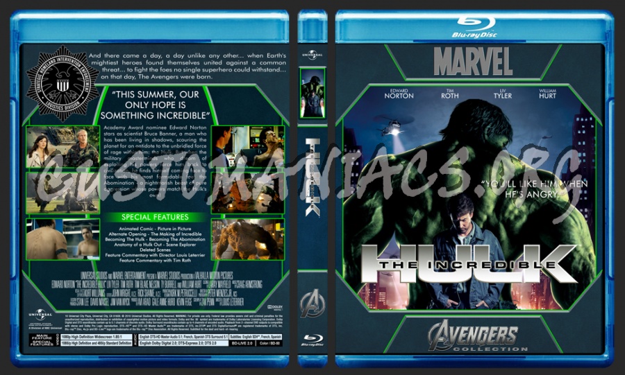 Avengers Collection - The Incredible Hulk blu-ray cover