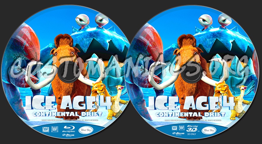 Ice Age 4: Continental Drift ( 2D + 3D ) blu-ray label