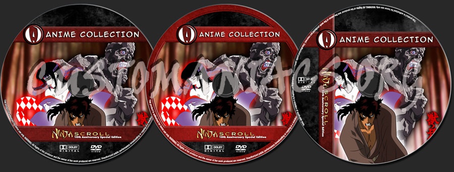 Anime Collection Ninja Scroll 10th Anniversary Special Edition dvd label