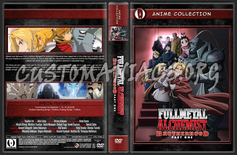 Anime Collection Full Metal Alchemist Brotherhood Part One dvd cover