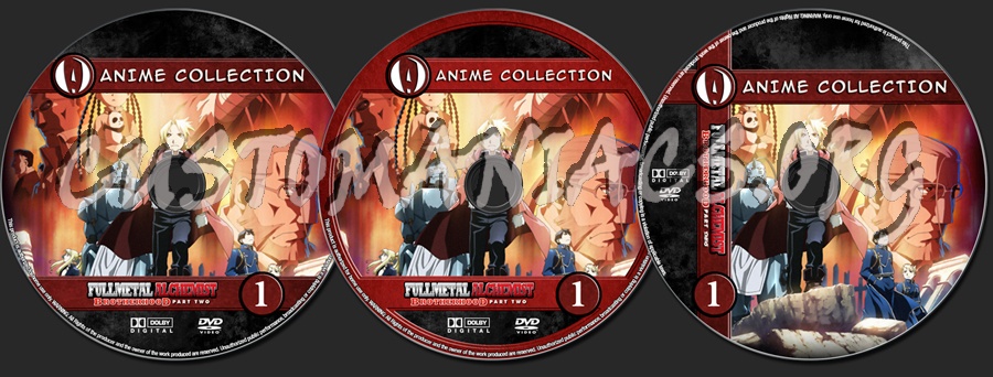 Anime Collection Full Metal Alchemist Brotherhood Part Two dvd label