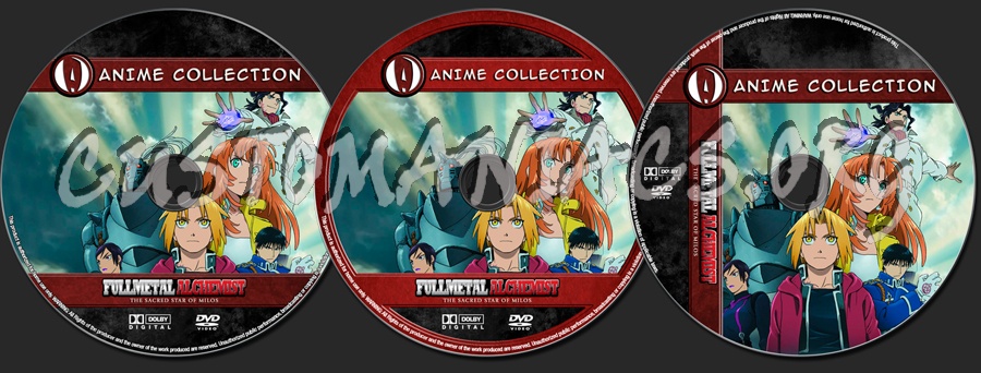 Anime Collection Full Metal Alchemist The Sacred Star Of Milos dvd label