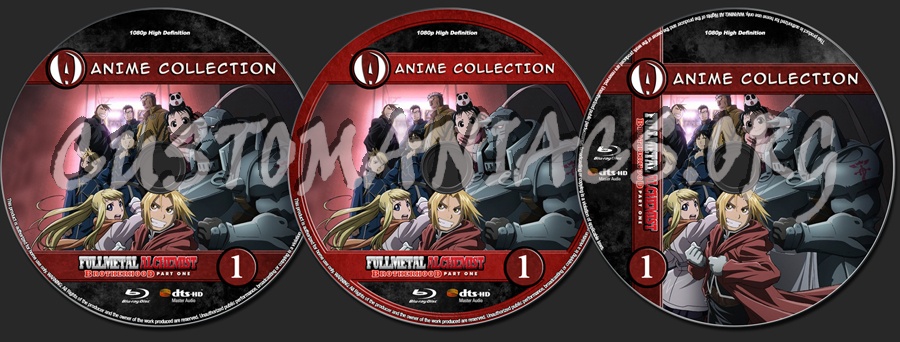 Anime Collection FullMetal Alchemist Brotherhood Part One blu-ray label