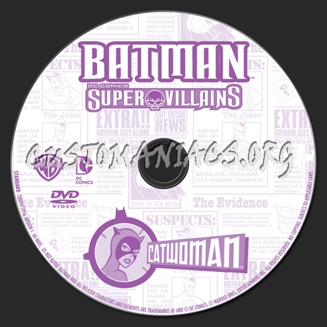 Batman DC Comics Super Villains Catwoman dvd label
