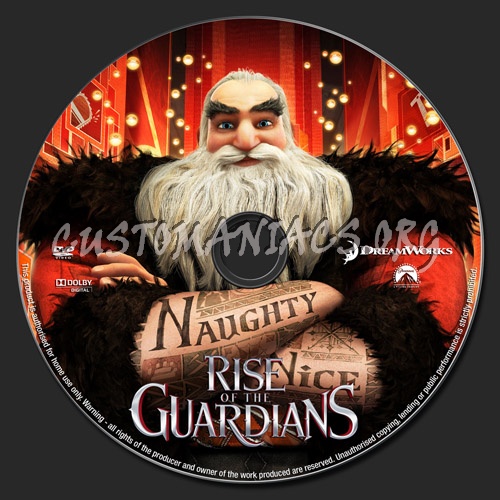 Rise Of The Guardians dvd label