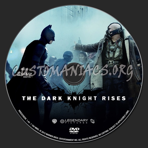 The Dark Knight Rises dvd label