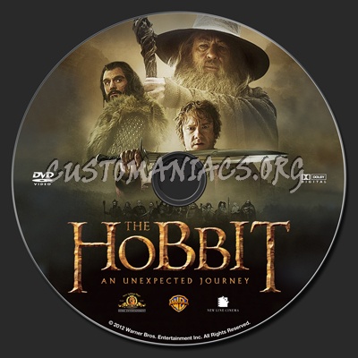 The Hobbit An Unexpected Journey dvd label