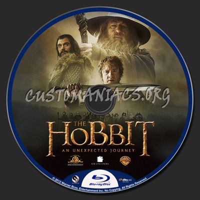 The Hobbit An Unexpected Journey blu-ray label