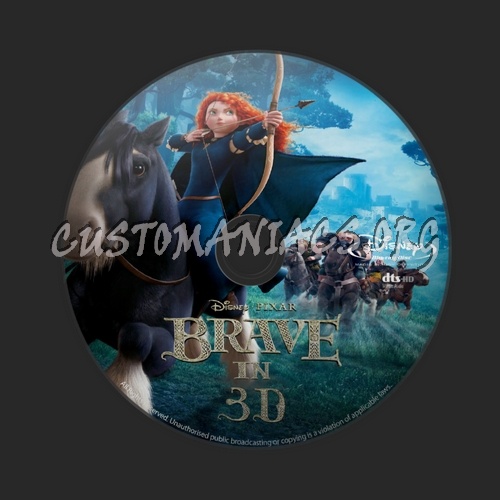 Brave 3D blu-ray label