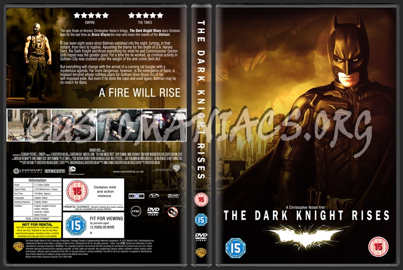 The Dark Knight Rises dvd cover