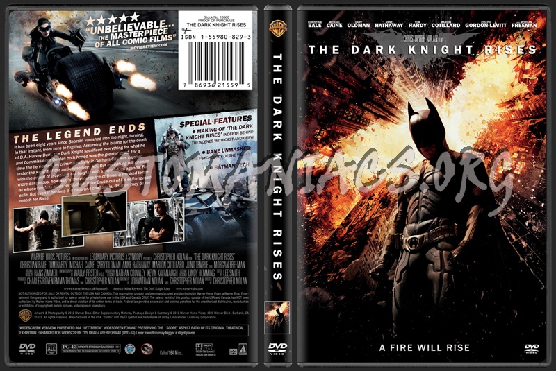 The Dark Knight Rises dvd cover