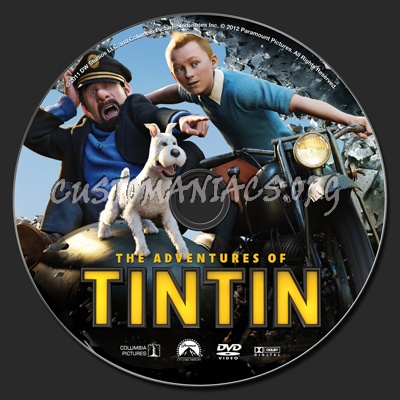 The Adventures of Tintin dvd label